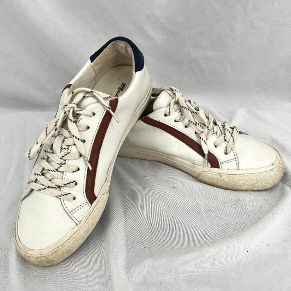 Madewell Sidewalk Low-Top Sneakers in Leather and Suede shoes casual 7.5 white